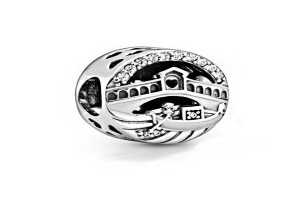 

2020 new summer silver color venice rialto bridge openwork charms beads fit original european bracelets women diy jewelry8406334, Black
