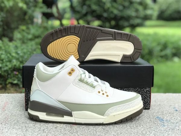 

jumpman 3 basketball shoes white light green man/woman sport sneaker with original box fast delivery