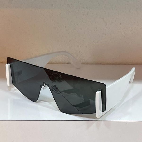 

oversize shield sunglasses white dark grey lens rimless sun glasses fashion sun shades eye wear with box240o, White;black
