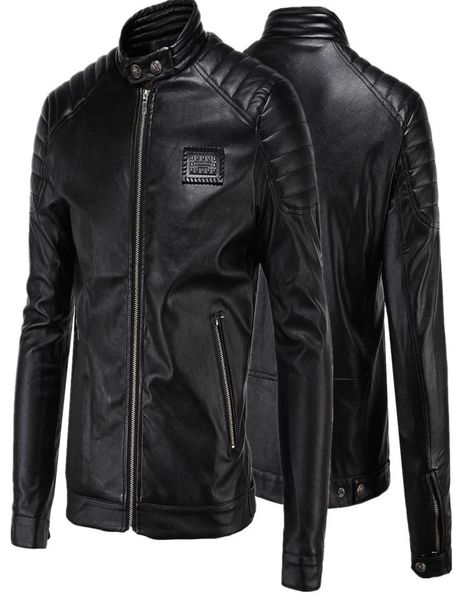 

short black 5xl jacket for mens pu leather slim mens jacket coats stand collar autumn wild motorcycle long sleeve overcoat men j165859666