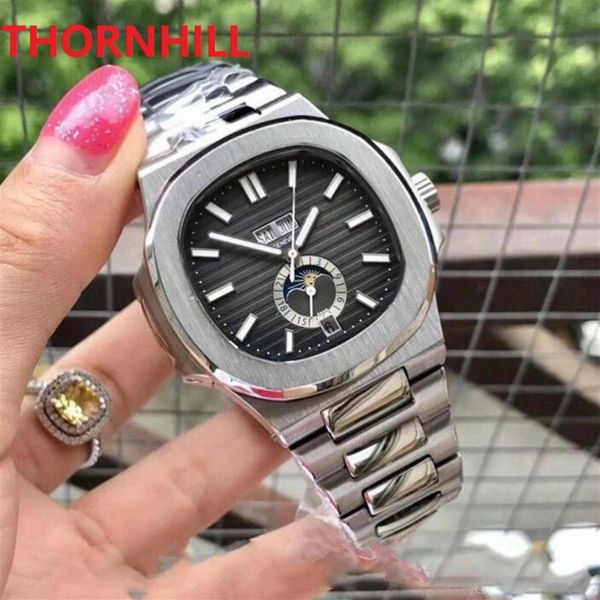 

luxury watches na utilus 39mm watch men 3a daydate automatic mechanical nautilus 5711 clock 904l stainless steel calendar moonwatc2517, Slivery;brown