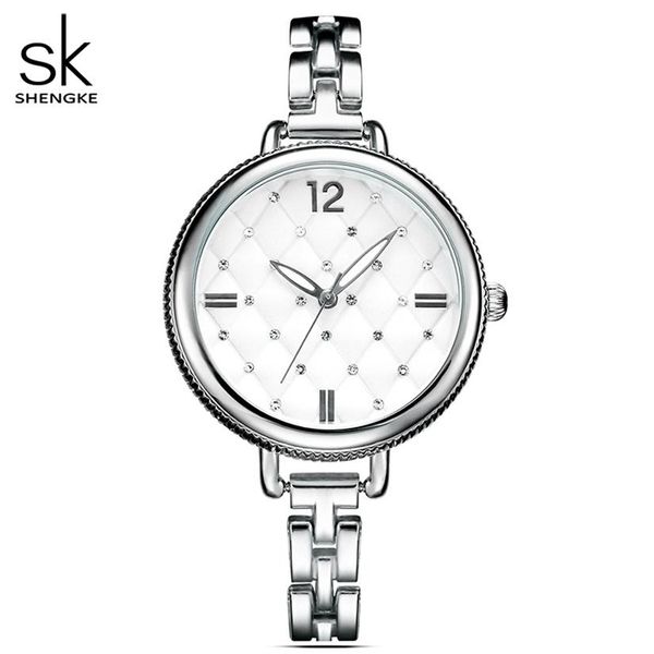 

shengke brand women watch ladies quartz watches lady wristwatch relogio feminino montre relogio feminino mujer crystal watches308t, Slivery;brown