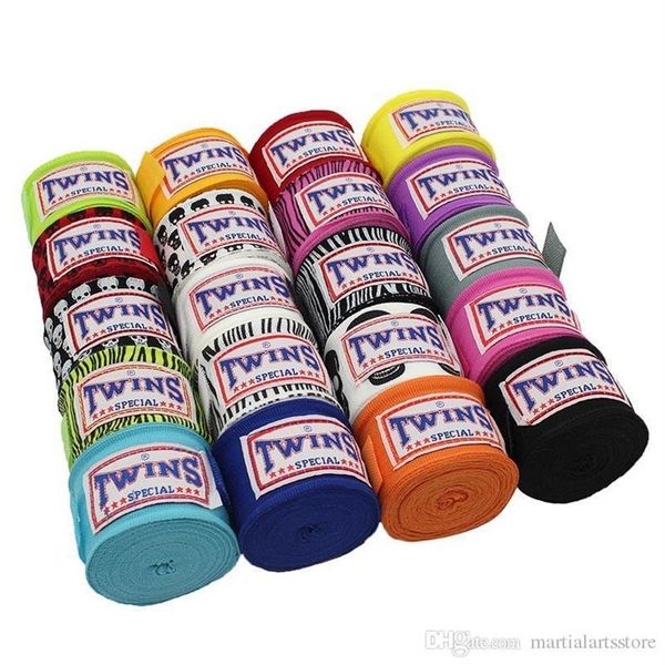 

2 rolls length 5m width 5cm sports bandage gym cotton strap boxing bracers hand support twins hand wraps wristband guard181l, Black;red