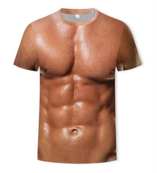 

new fashion womans men short sleeves bodybuilding muscle funny 3d print tshirt summer casual clothes tees plusl ab015262w7394376, White;black