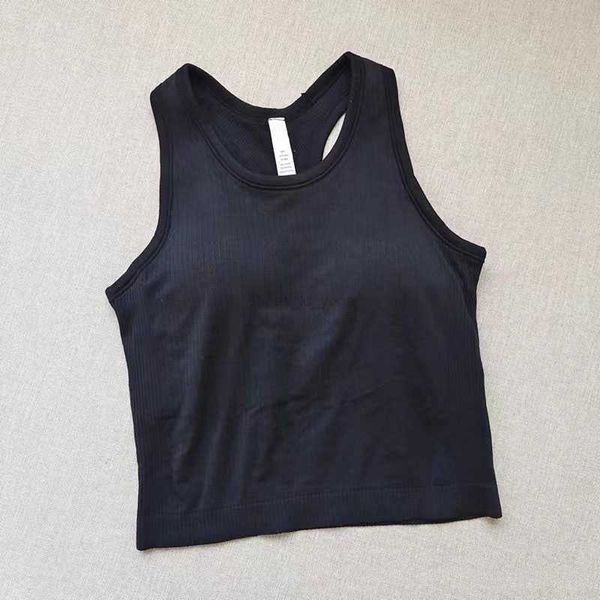 

lll yoga vest summer sports fitness with chest pad gather i short beauty back women's integrated thread t-shirt