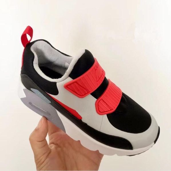 

kids max 90 athletic shoes children 90c running shoes baby 90s mesh breathable half palm cushion boys girls casual trainers, Black