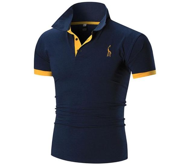 

mens polo shirt male short sleeve casual slim solid color deer embroidery polo shirt8512486, White;black