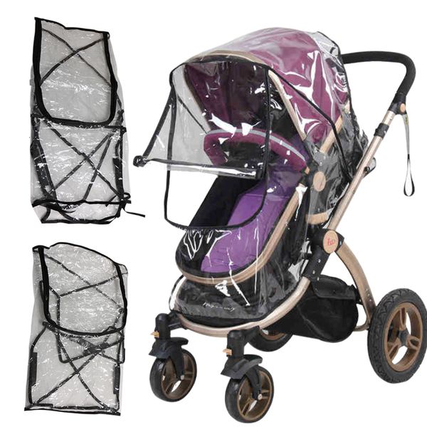 

stroller parts accessories 1pc portable universal waterproof rain cover wind dust shield canopy baby strollers pushchair 230821