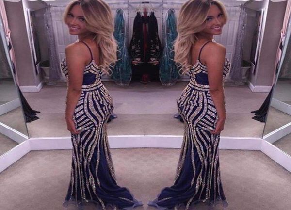 

bling bling mermaid evening dresses spaghetti straps sheath prom dresses v neck backless stunning women celebrity dresses 2017 new9197497, Black;red