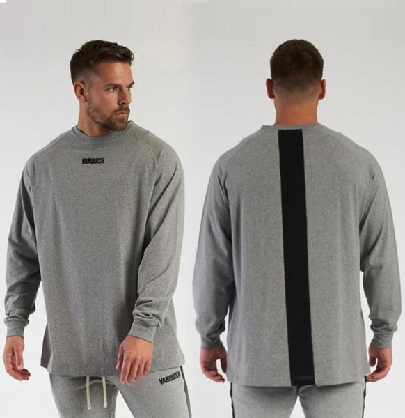 

men039s tshirts pure cotton oversized tshirt casual longsleeved t shirt winter bottoming gyms joggers fitness round neck 2803917, White;black