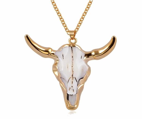 

designer necklace luxury jewelry vintage bull skull men039s pendant wrapped gem buffalo cattle american western national style 4378037, Silver
