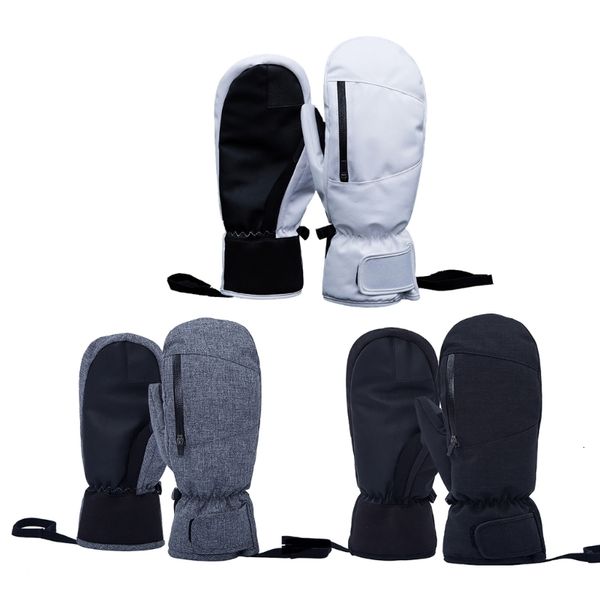 

sports gloves waterproof snowboard touchscreen ski mittens thermal thick 230821, Black