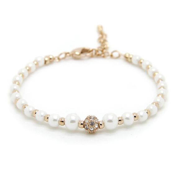 

natural pearl bracelets white faux fake pearl beads chains gold silver rose gold wrap bangle for women luxury jewelry 2376849, Black