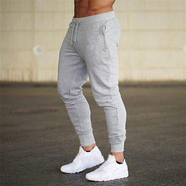 

mens designer sweatpants 95 cotton sports cargo pants for men gym fitness exercise solid pants leisure pencil pants jogging2727, Black