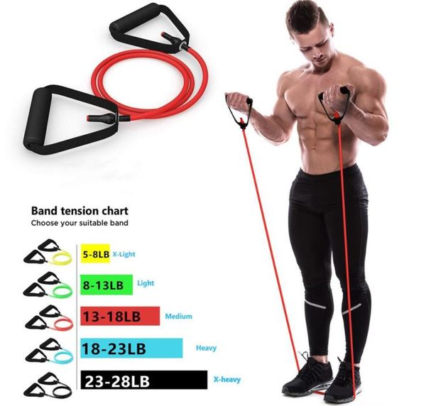 

5 levels resistance bands with handles yoga pull rope elastic fitness exercise tube band for home workouts strength training3992886
