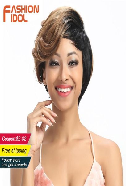 

short wavy wig synthetic 10 inch bob for women ombre heat resistant8743968, Black