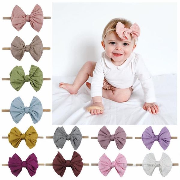 

ins baby kids double bow headbands toddlers nylon hairband boutique children stretch hair accessories a79552358, Slivery;white