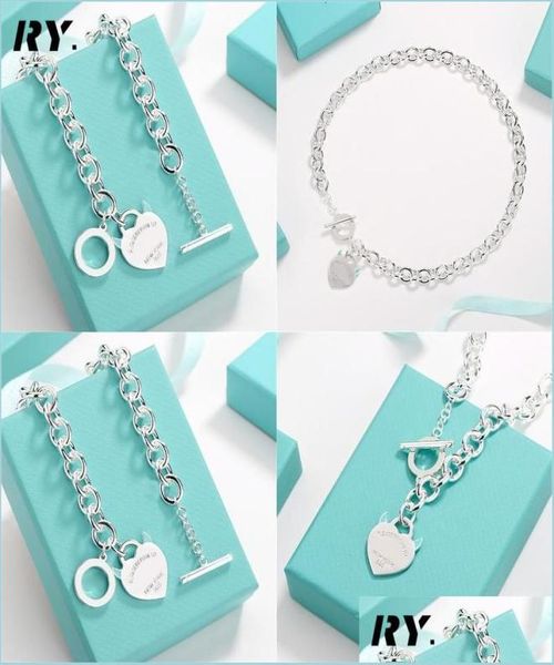 

pendant necklaces pendant necklaces pin chain design brand heart love necklace siery for women jewelry gift drop delivery 2022 18f7466328, Silver