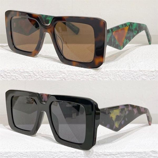 

popular brand symbole designer sunglasses mens womens spr 23y square frame triangle temple design highlights fashion w301p, White;black