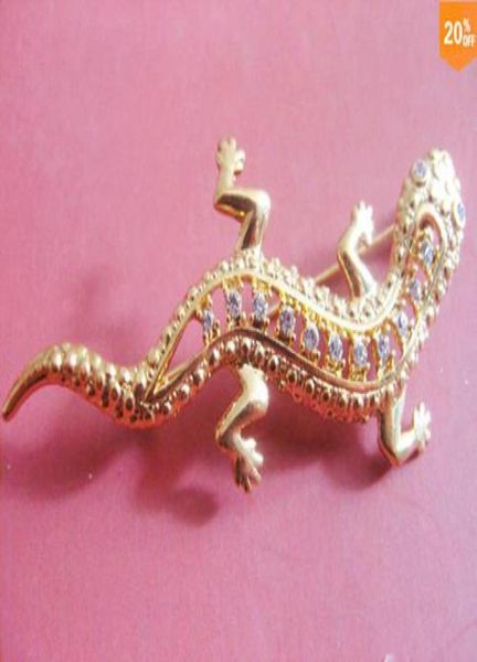 

2021 new jewlery brooches gecko 18k real gold jewlery brooch with diamonds alloy material7919837, Gray