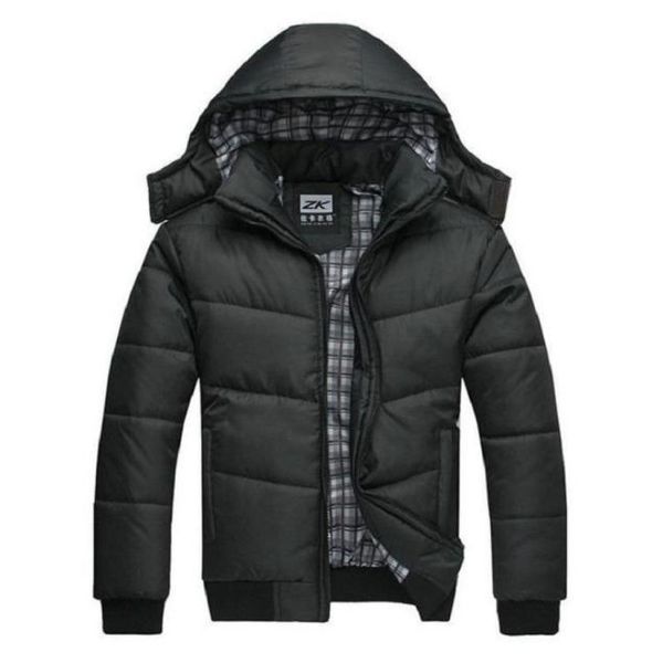 

winter jacket men quilted black puffer coat warm fashion male overcoat parka outwear polyester padded hooded winter coat5958304