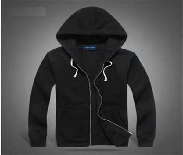 

mens polo jacket hooded sweater hoodies and sweatshirts autumn solid casual with a hood sport zipper pullover quality outerwear co7255902, Black
