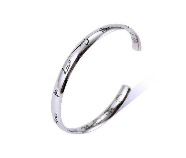 

couple g bangle women man stainless steel open c bracelet fashion jewelry valentine day gift for girlfriend accessories whole9763056, Black