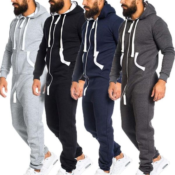 

men039s pants onepiece garment pajama playsuit zipper hoodie male onesie camouflage print jumpsuit streetwear overalls t2001048657041, Black