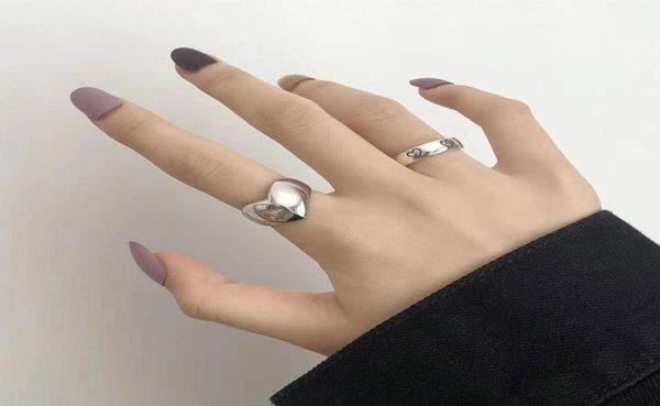 

silver plated love heart width band rings for women couples creative trendy birthday jewelry gifts prevent allergy2503497