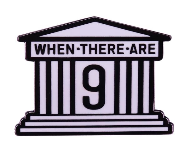

ruth bader ginsburg when there are nine badge feminist jewelry6475640, Gray