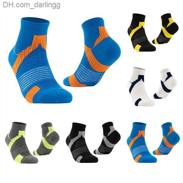 

sports socks men's swimwear elite ankle boat socks men's cotton short blue breathable deodorant bicycle running football sports ou, Black