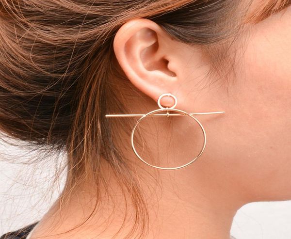 

vintage european simple style aros big round circle hoop earrings for women geometric ear hoops earing brincos gift jm0029246604, Golden;silver