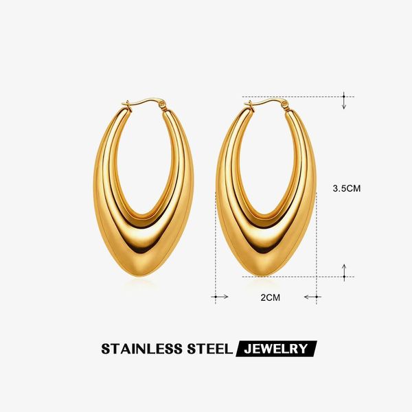 

hoop earrings morse code stainless steel geometric jewelry for women trendy metal texture 18 k gold plated accessories, Golden;silver