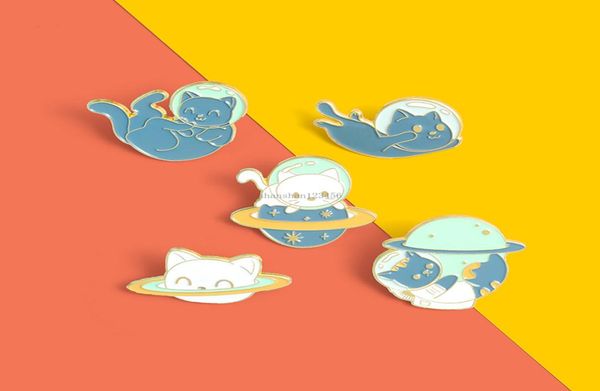 

cartoon universe cat brooches pins enamel lapel pin jeans shirt bag badge for women men fashion jewelry will and sandy1781872, Gray