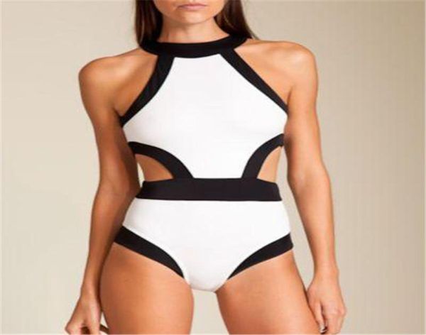 

summer new ladies bodysuit beach one pieces bikini padded monokini swimsuit swimwear whitegreenblack pink 2145706, White;black