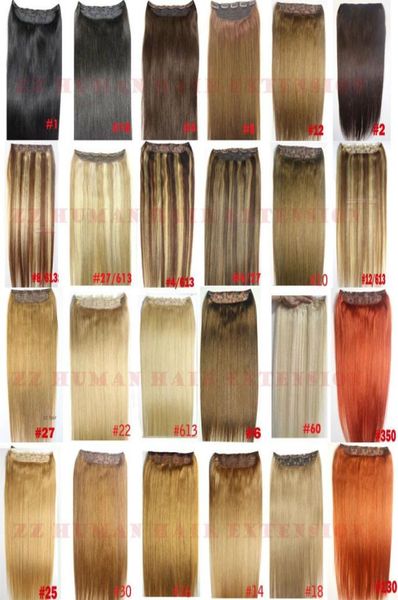 

16quot28quot one piece set 70g200g 100 brazilian remy clipin human hair extensions 5 clips natural straight5053033, Black;brown