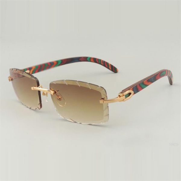 

peacock wooden temple sunglass 8100915 with engraved colors lens and clear lens 56mm260d, White;black