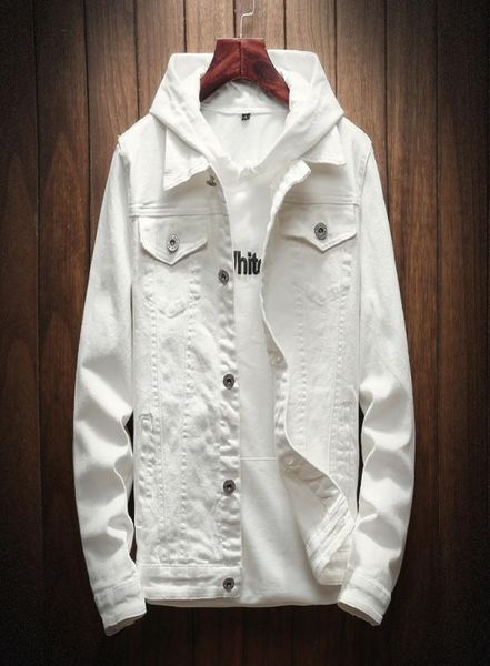 

new spring autumn white denim jacket cotton students cowboy lovers jean coat casual jacket men fashion streetwear solid wash 201105734896, Black;brown