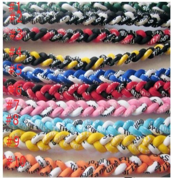 

titanium braided 3 ropes necklace tornado sports football baseball new tornado necklace5375391, Golden;silver
