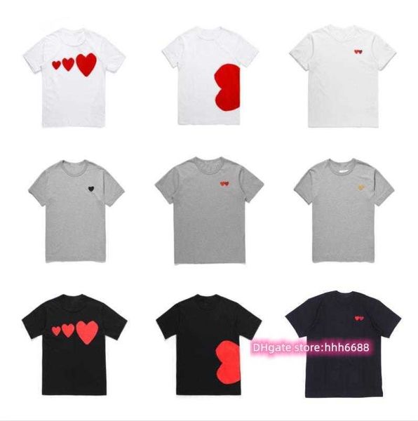 

men's t-shirts t-shirts play mens embroidery red heart casual women s badge quanlity cotton short sleeve summer kv8m, White;black