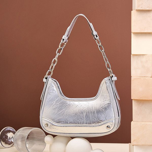

evening bag's chain cowhide armpit bag charm crossbody niche highend genuine leather shoulder messenger underarm bags girl style 230821