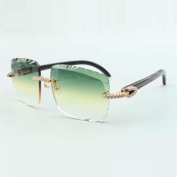 

buffs sunglasses 3524020 with black textured buffalo horns and medium diamond256l, White;black