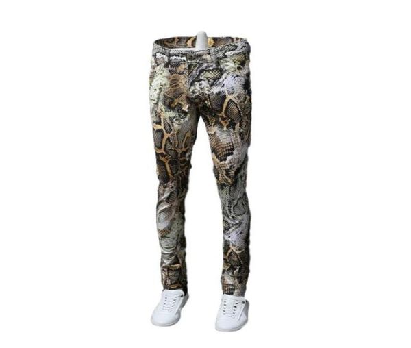 

men039s jeans idopy 2021 mens snakeskin printed slim fit skinny night club punk cool dj trousers pants slacks for male plus siz8036068, Blue