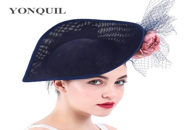 

women dress fascinators ladies hats for weddings church sinamay fedora white feather pillbox hat with veil vintage ladies derby ha9850167, Slivery;golden