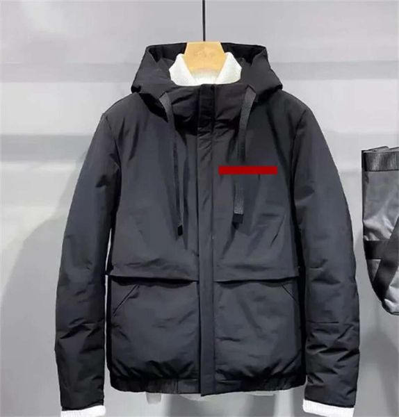

mens jackets down puffy coats windbreaker hooded bomber man parks jackets asian size m-4xl, Black