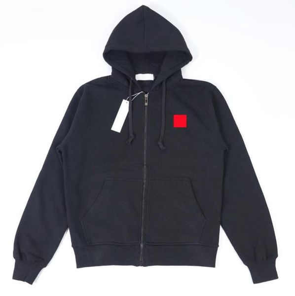 

mens hoodies zipper hooded sweatshirt commes cardigan red heart hoodie standard and fleece casual jumpers women long sleeve sports6075170, Black
