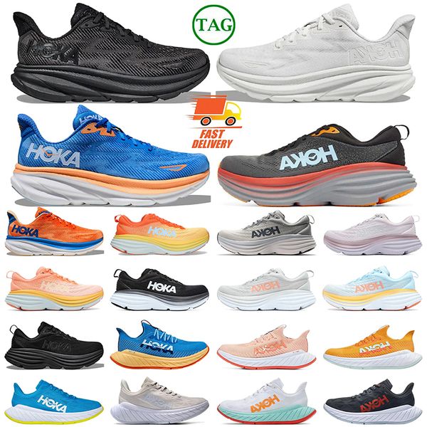 

hoka running shoes hokas bondi 8 clifton 9 mens trainers women sneakers triple white yellow pear dark shadow fiesta shark grey volt women sp