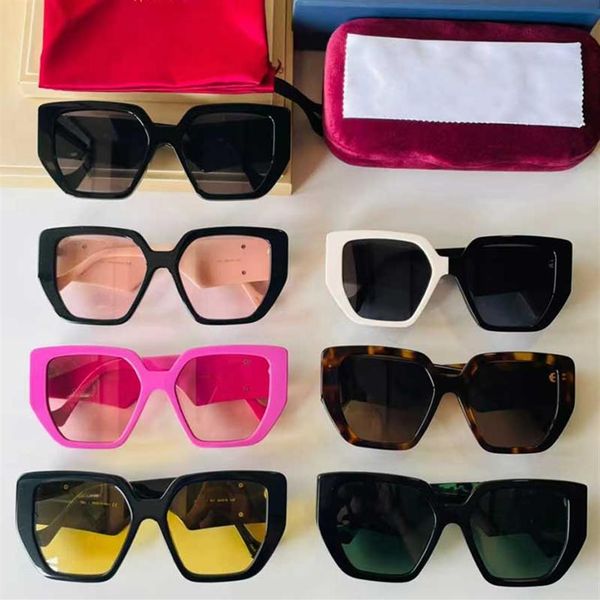 

original quality luxury brand sunglasses gg0956s black large frame logo temples all-match fashion mens and womens glasses uv prote193x, White;black
