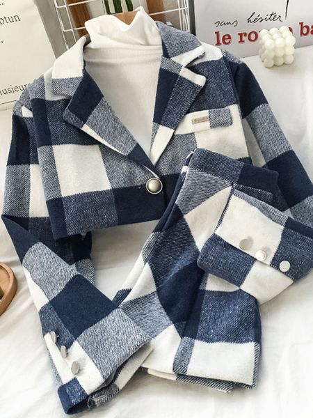 

two piece dress temperament casual fashion suit small girl spring collocation high blue and white gentle skirt two piece 230822