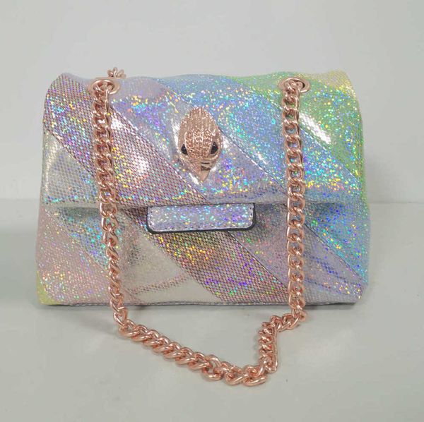 

evening bag new shiny designer bags eagle head shoulder women messenger purse rose gold hardware chain luxurys handbag purses 230427bj